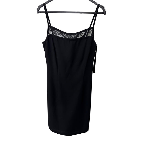 Caren Desiree Company Womens Black Polyester Lace Trim Spaghetti Strap Dress Size 4