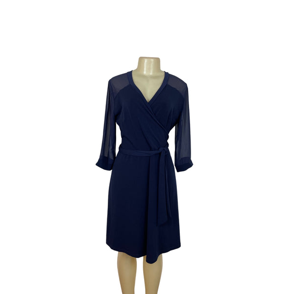 Simple Life Women's Navy Wrap Dress Sz L