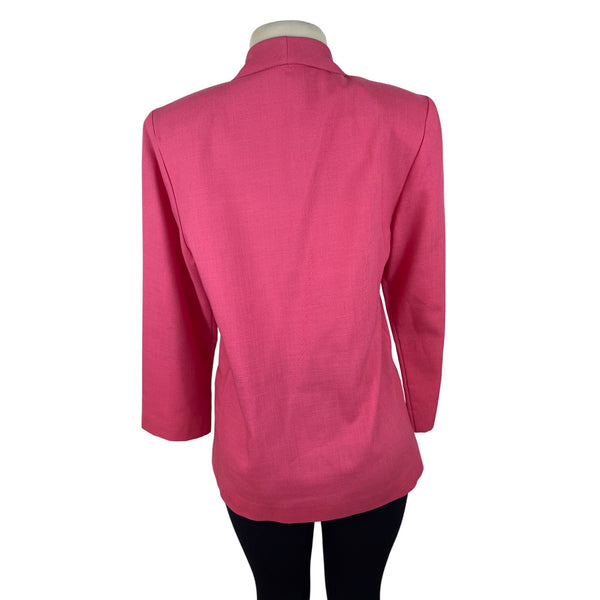 Vtg Illustrations Women's Pink Blazer Button Closure Sophisticated Design Size 4
