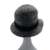 Badgley Mischka Womens Wool Blend Tweed Hat With Black Band - One Size