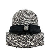 Badgley Mischka Womens Wool Blend Tweed Hat With Black Band - One Size