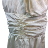 Vintage Stephanie’s Child White Satin Long Sleeve Dress With High Neck Sz 14