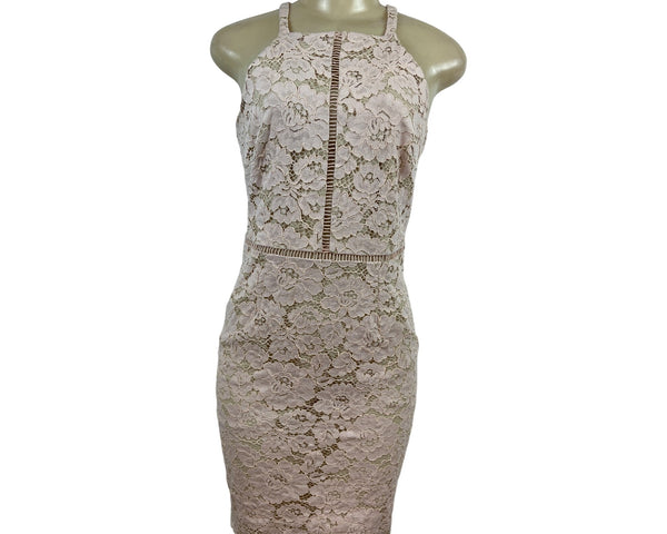 Vince Camuto Sleeveless Lace Halter Sheath Dress With Floral Pattern Size 6