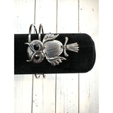 Vintage Silver Tone Owl Cuff Bracelet