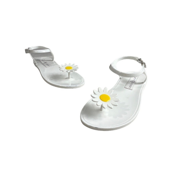 Katy Perry Women’s White Daisy Flower Jelly Sandals