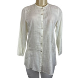 Eileen Fisher Women's White Linen button Up Long Sleeve Shirt Sz Petite S - NWT