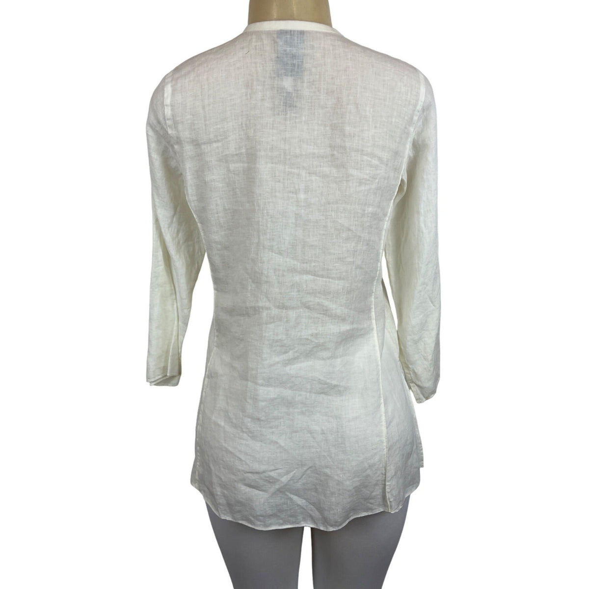 Eileen Fisher Women's White Linen button Up Long Sleeve Shirt Sz Petite S - NWT