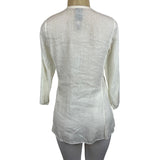 Eileen Fisher Women's White Linen button Up Long Sleeve Shirt Sz Petite S - NWT