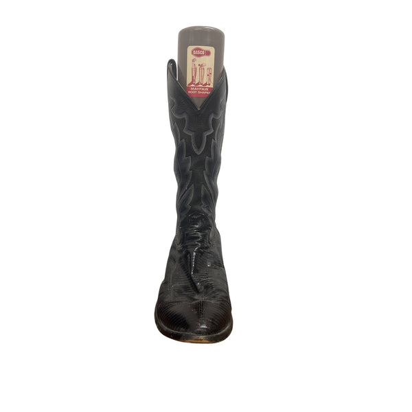 Justin Mens Black Leather Cowboy Western Boots Size 10D Stitched Style Durable