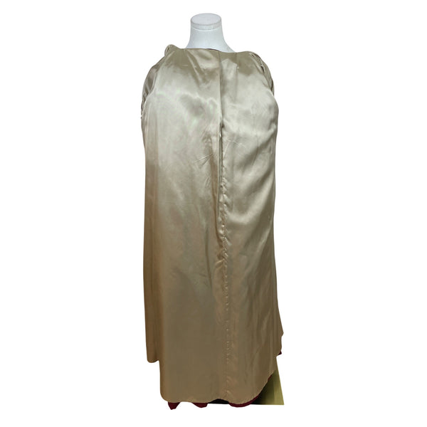 Vintage Women’s Velvet Burgundy & Gold Tone Embroidered Kaftan Dress