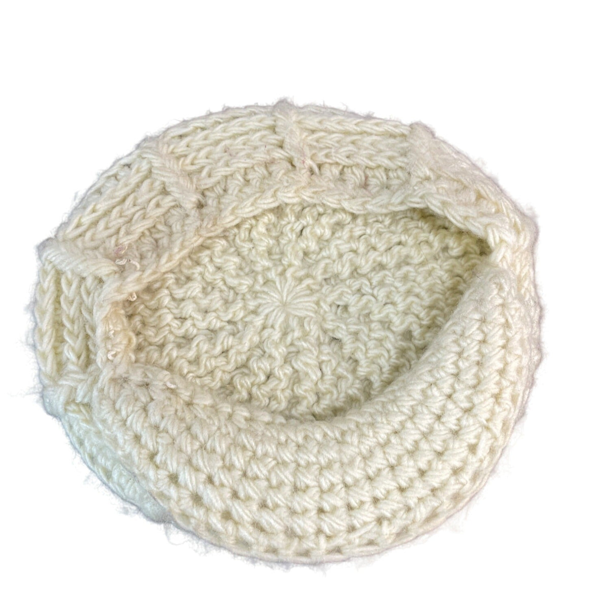 Handmade Chunky Knit Cream Acrylic fiber Newsboy Cap