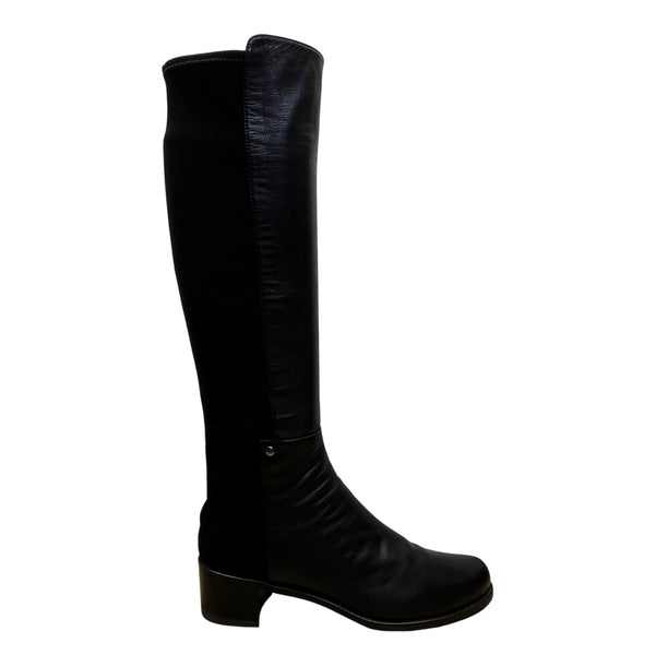 Stuart Weitzman Women’s Black Leather Mezzamezza Tall Riding Boots Size 8M