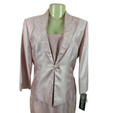 Jessica Howard Womens 2-Piece Pink Embroidered Jacket & Dress Set Size 12 - New