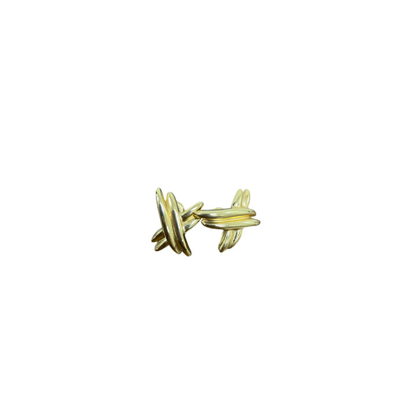 Gold Tone Womens Metal Twisted Stud Earrings Lightweight Classic Jewelry Accessories