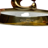 Coach Womens Gold Burgundy Enamel C Logo Hinged Bangle Bracelet Size M/L