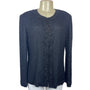 Vintage Lawrence Kayan Women's Black Silk Beaded Blazer Sweater Sz- L