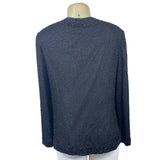 Vintage Lawrence Kayan Women's Black Silk Beaded Blazer Sweater Sz- L