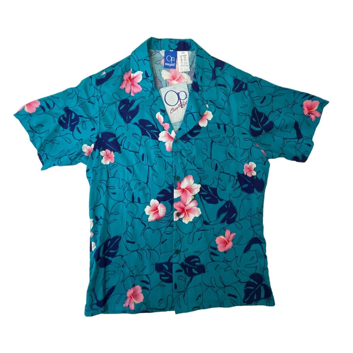 Ocean Pacific Men's Blue Hawaiian Shirt Sz M - NWT