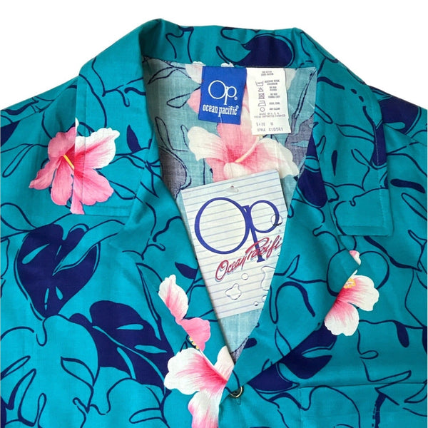 Ocean Pacific Men's Blue Hawaiian Shirt Sz M - NWT