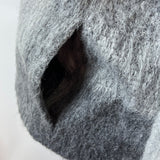 Talbots Women's Grey Alpaca Outer Shell Squared Pattern Long Sleeve Coat Sz 14