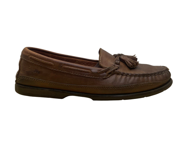 Vtg Johnston & Murphy Men’s Brown Leather Tassel Loafers Slip On Moccasins 11M