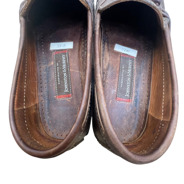 Vtg Johnston & Murphy Men’s Brown Leather Tassel Loafers Slip On Moccasins 11M