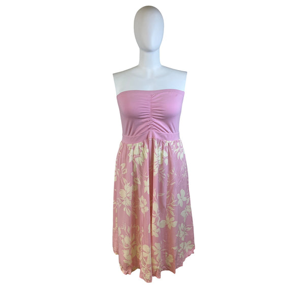 Torrid Pink White Women’s Floral Strapless Maxi Dress Sz 2x - New