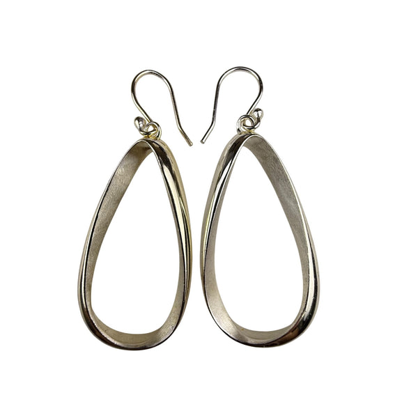 Sterling Silver Women's Polished Teardrop Earrings Silver 925 Hook Closure