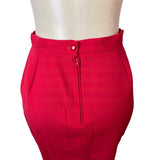 Vintage Nausikaa Paris Wool Red Blazer Skirt Women's Office Set Sz 40 (US 9)
