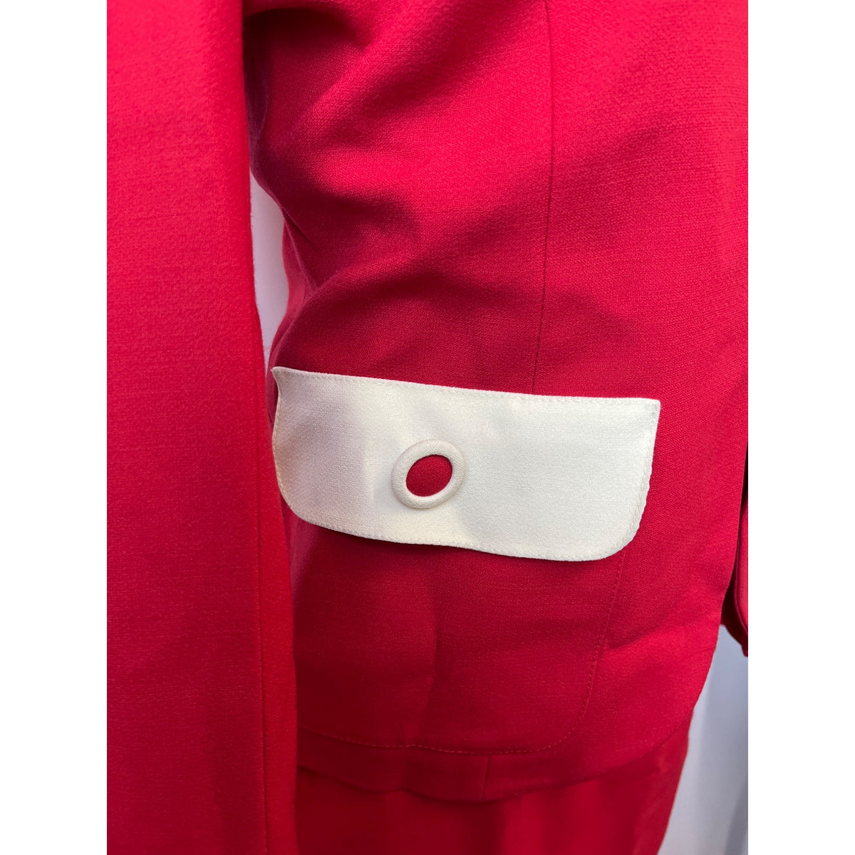 Vintage Nausikaa Paris Wool Red Blazer Skirt Women's Office Set Sz 40 (US 9)