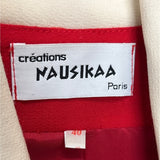 Vintage Nausikaa Paris Wool Red Blazer Skirt Women's Office Set Sz 40 (US 9)