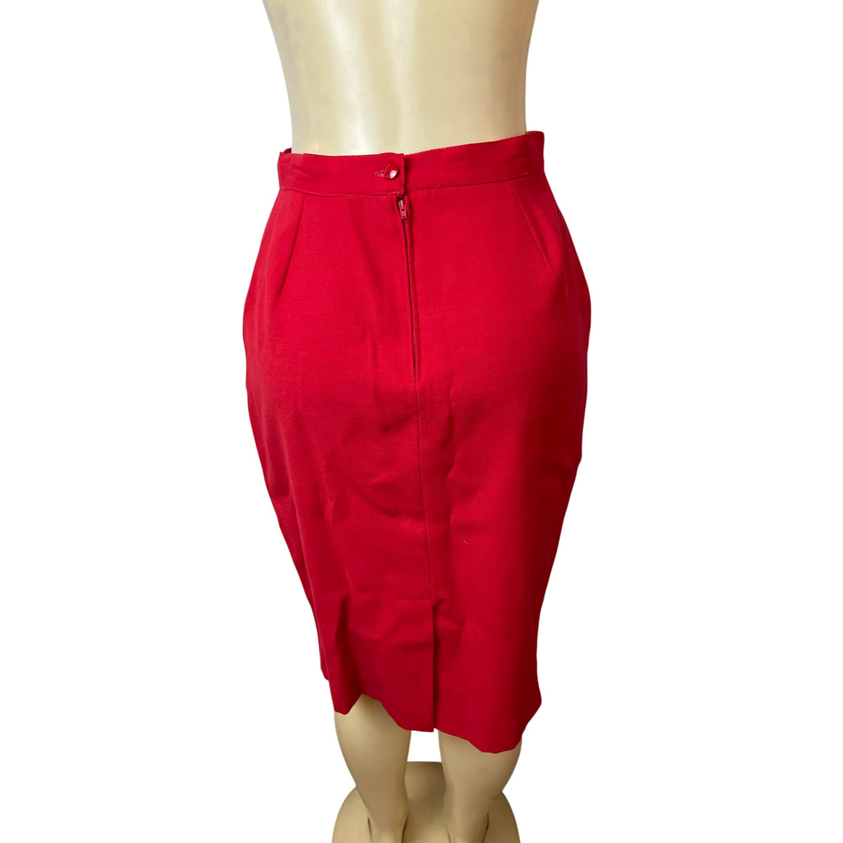 Vintage Nausikaa Paris Wool Red Blazer Skirt Women's Office Set Sz 40 (US 9)