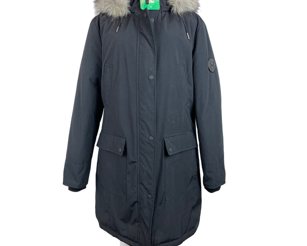 Andrew Marc Women's Black Puffer Parka Faux Fur Winter Coat Sz XL- New