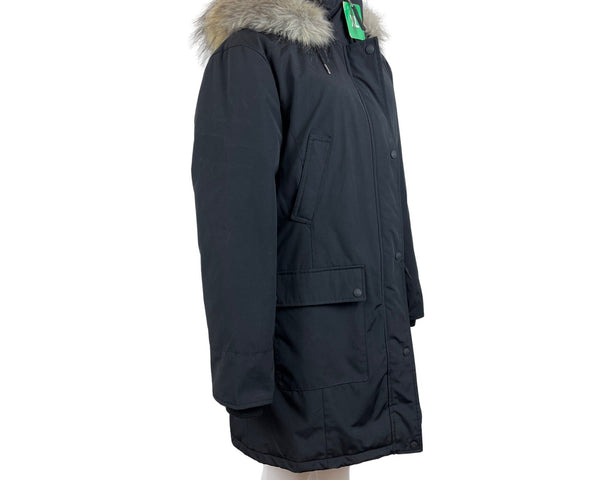 Andrew Marc Women's Black Puffer Parka Faux Fur Winter Coat Sz XL- New