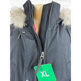 Andrew Marc Women's Black Puffer Parka Faux Fur Winter Coat Sz XL- New