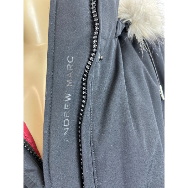 Andrew Marc Women's Black Puffer Parka Faux Fur Winter Coat Sz XL- New