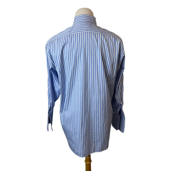 Alâra Men's Blue Striped Buttondown Shirt Sz 32-33