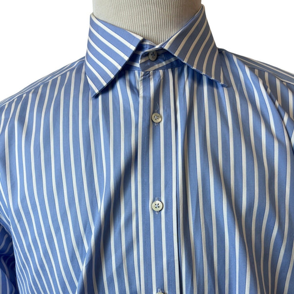 Alâra Men's Blue Striped Buttondown Shirt Sz 32-33