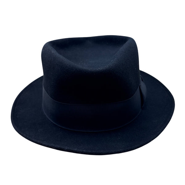 Golden Gate Hat Co Mens Black Wool Fedora Hat Size Large Satin Lining & Ribbon