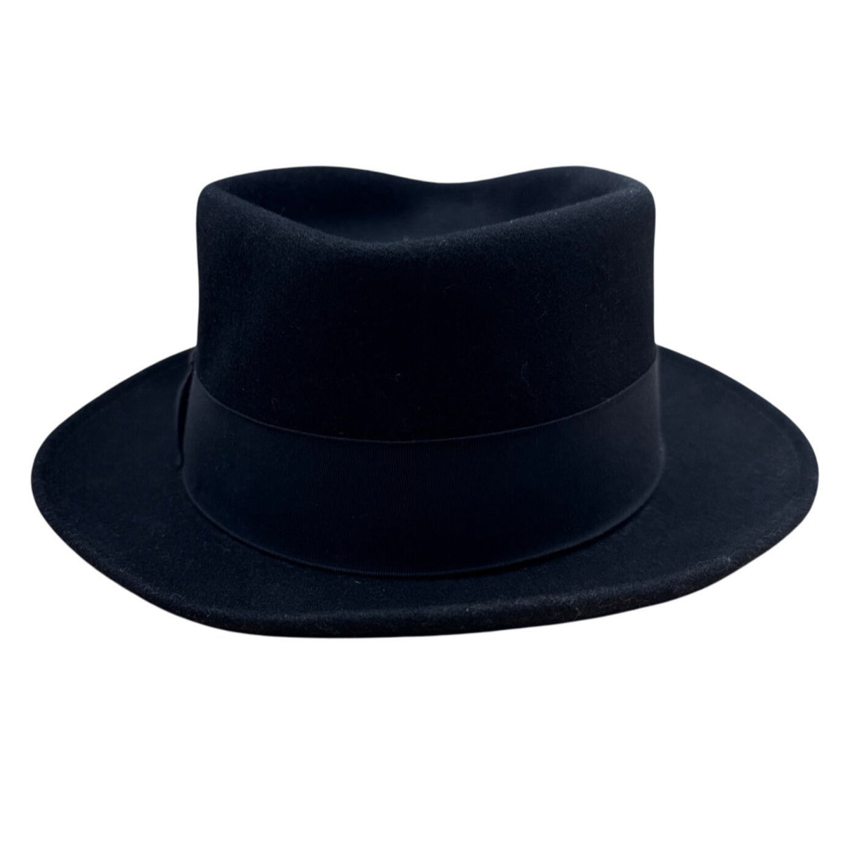 Golden Gate Hat Co Mens Black Wool Fedora Hat Size Large Satin Lining & Ribbon