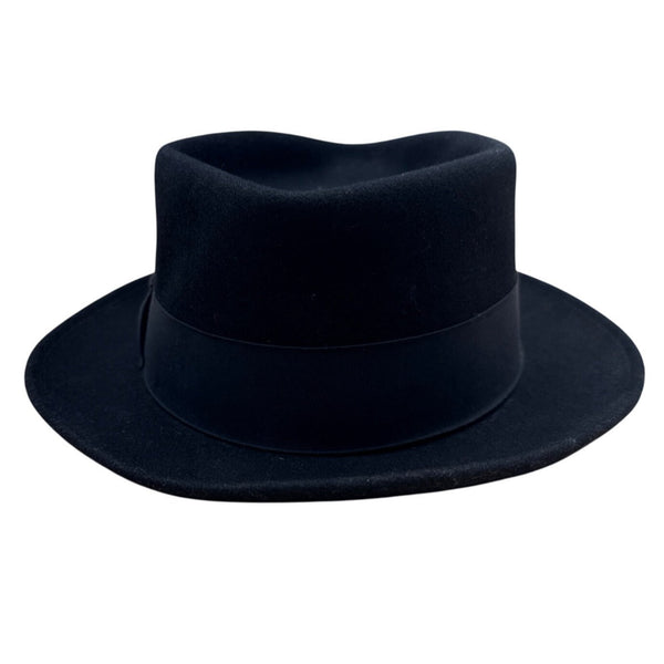 Golden Gate Hat Co Mens Black Wool Fedora Hat Size Large Satin Lining & Ribbon