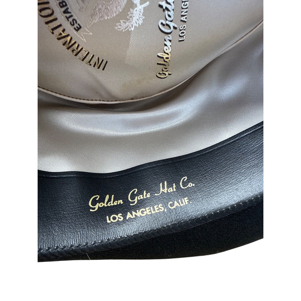 Golden Gate Hat Co Mens Black Wool Fedora Hat Size Large Satin Lining & Ribbon
