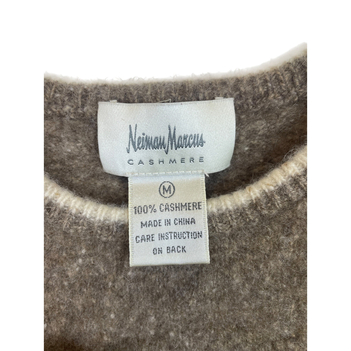 Neiman Marcus Womens Brown Cashmere Sleeveless Vest Sweater Medium Ribbed Hem