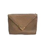 Vintage Metal Envelope Crossbody Bag With Gold Accents