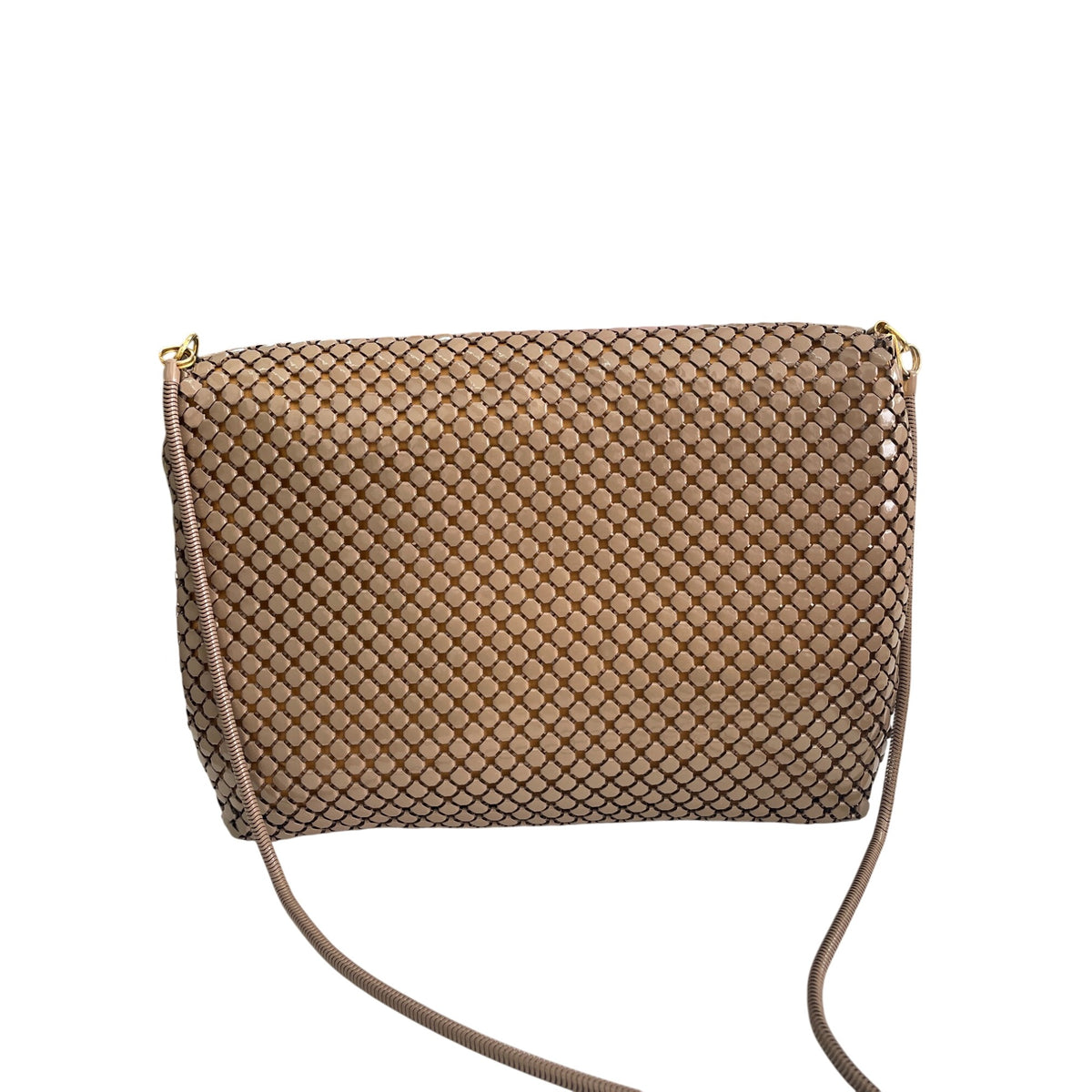 Vintage Metal Envelope Crossbody Bag With Gold Accents