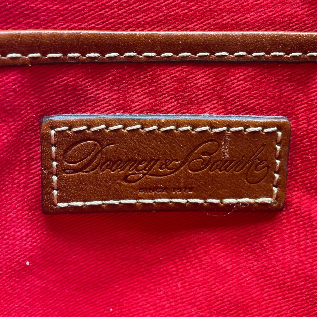 Dooney & Bourke Tan Brown Pebbled Leather Gold Accents Double Strap Shoulder Bag