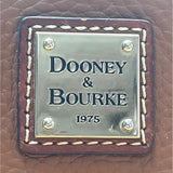 Dooney & Bourke Tan Brown Pebbled Leather Gold Accents Double Strap Shoulder Bag
