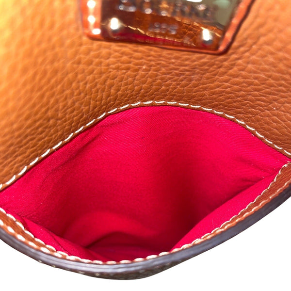 Dooney & Bourke Tan Brown Pebbled Leather Gold Accents Double Strap Shoulder Bag