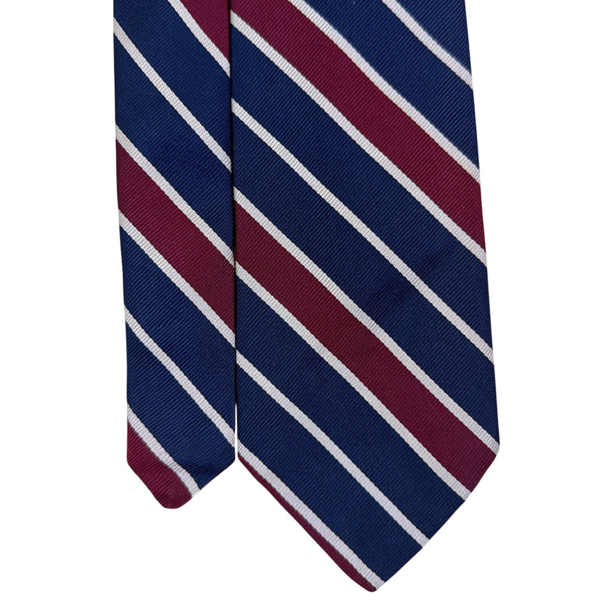 Vintage Brooks Brothers Navy & Burgundy Striped Silk Tie Classic Pattern