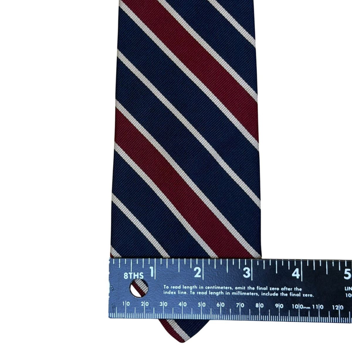 Vintage Brooks Brothers Navy & Burgundy Striped Silk Tie Classic Pattern